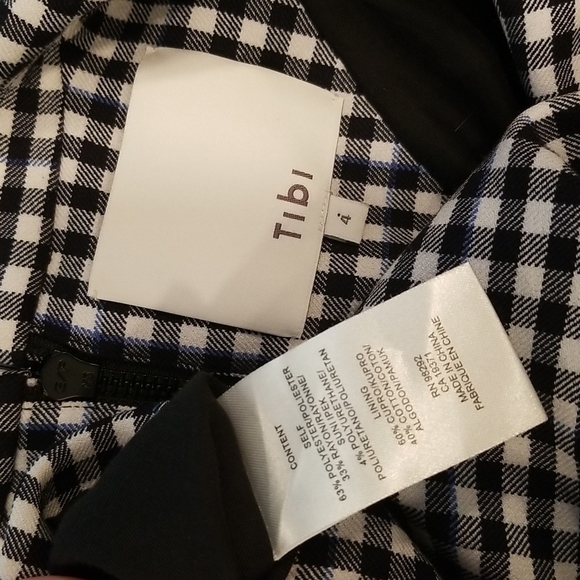 💕TIBI💕 Cut Ups Gingham Suiting Mens Blazer with Back Zip Black & White Print 4 - Picture 16 of 16